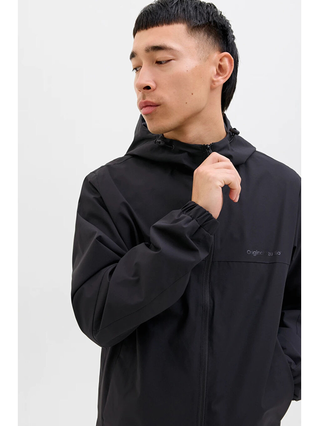 Siyah Originals Jorvesterbro Regular Fit Kapüşonlu Suya Dayanıklı Ceket 12272898-2