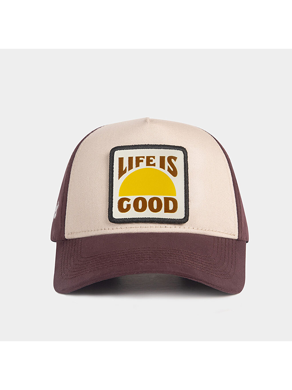 BlackBörk Kahverengi V1 Baseball Life is Good - 1BS Kod Logolu Unisex Kahve siperli - Bej - Kahve Şapka (Cap)