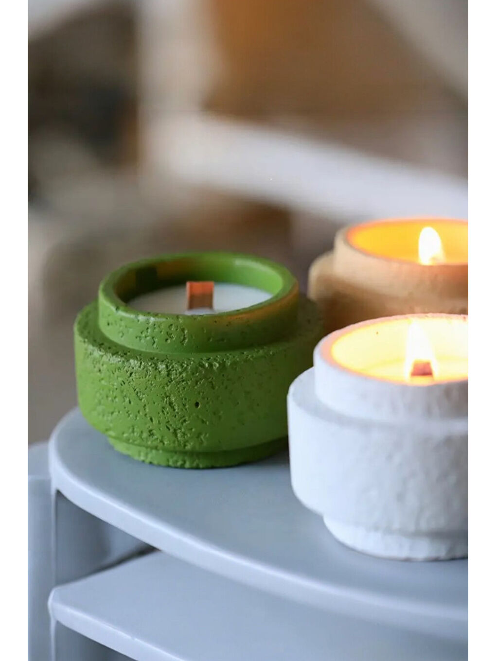 Silindir Meteor Mum Beyaz-1