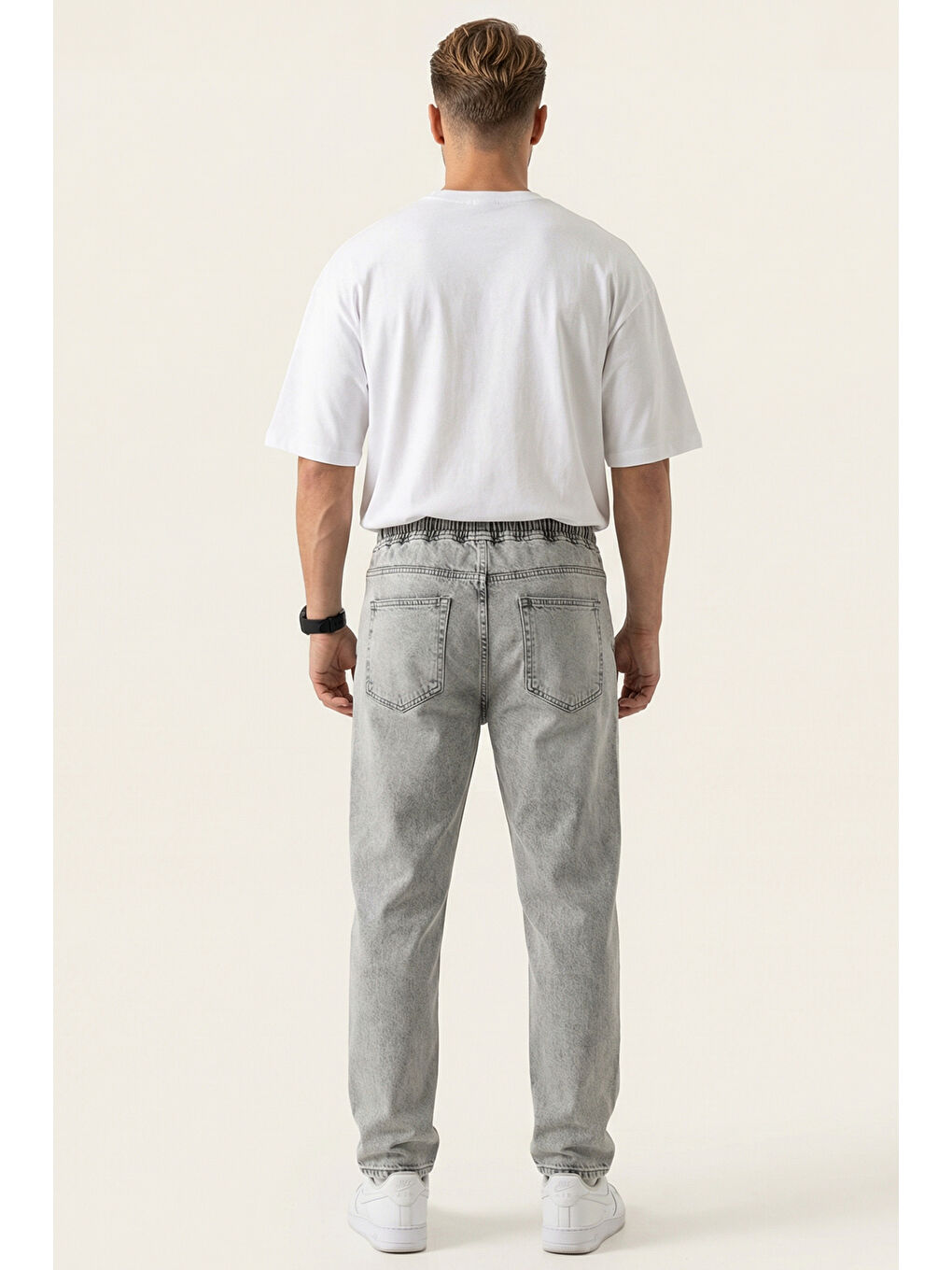 Bej Erkek Rahat Kesim Baggy Jean Pantolon 30076 - Taş-2