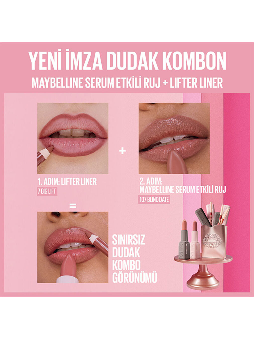 Serum Etkili Hyalüronik Asit ve Besleyici Yağ İçeren Ruj - 107 Blind Date-4