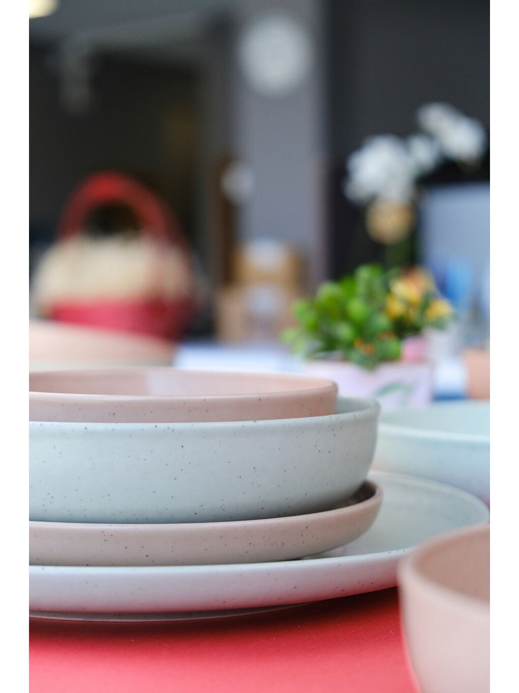 Beyaz Moderna 6 Kişilik Yemek Takımı Yeşil-Yavruağzı 24 Parça-4