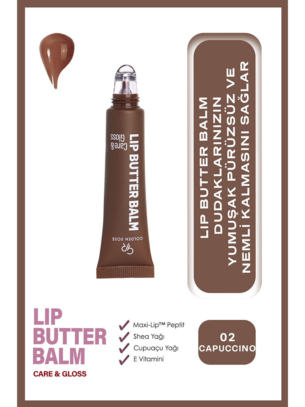 Lip Butter Balm No: 02 Cappuccino - Nemlendirici ve Parlatıcı Dudak Balmı