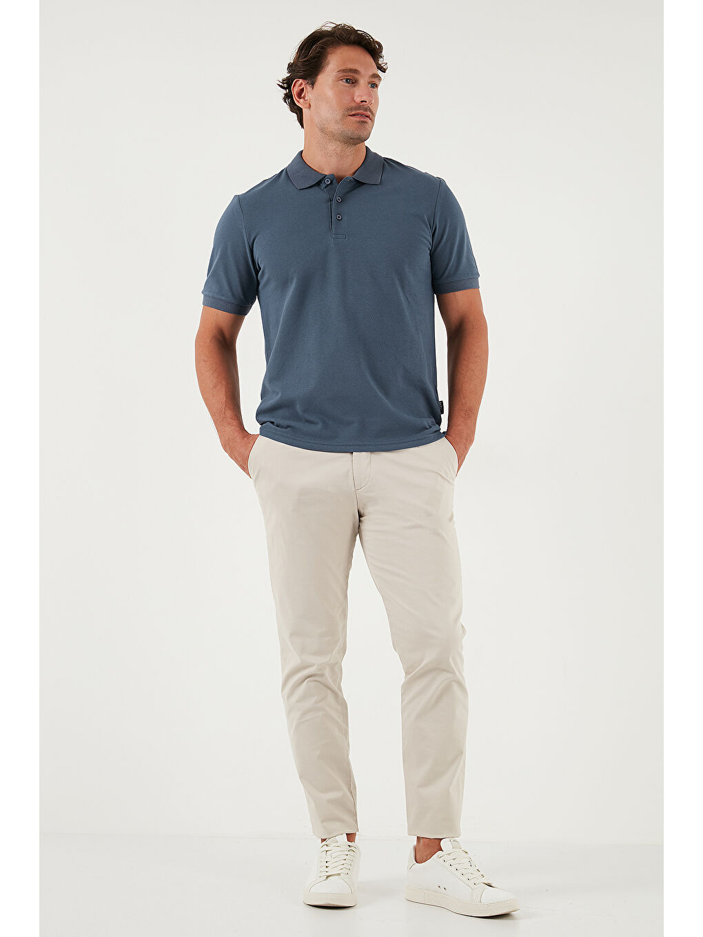 Petrol %100 Pamuk Regular Fit Düğmeli Erkek Polo Yaka Tişört 5902127-1
