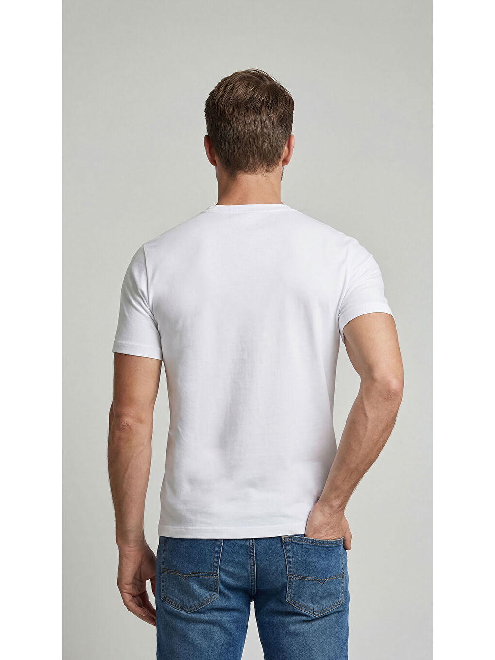 Premium %100 Organik Pamuk 3'li Beyaz - Siyah - Lacivert Basic Slimfit Erkek Tişört-6