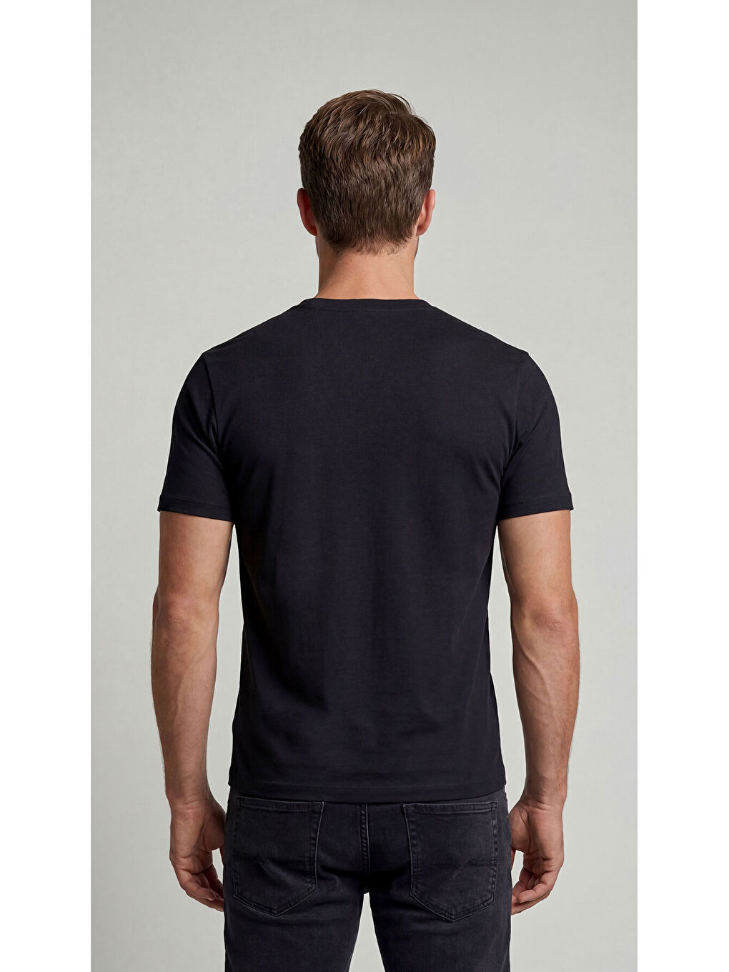 Premium %100 Organik Pamuk 3'li Beyaz - Siyah - Lacivert Basic Slimfit Erkek Tişört-7