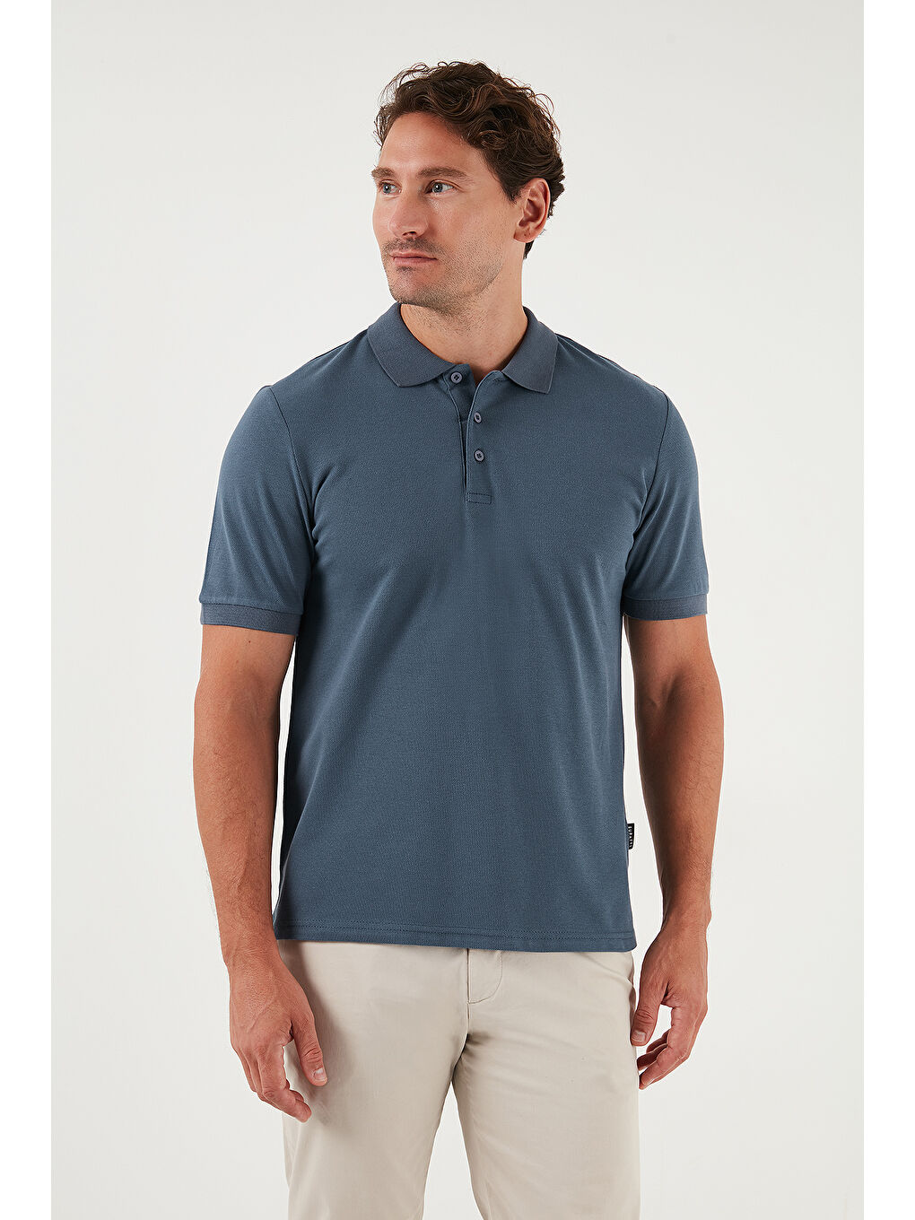 Petrol %100 Pamuk Regular Fit Düğmeli Erkek Polo Yaka Tişört 5902127-4