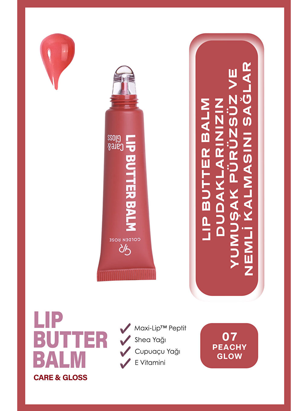 Lip Butter Balm No: 07 Peachy Glow - Nemlendirici ve Parlatıcı Dudak Balmı