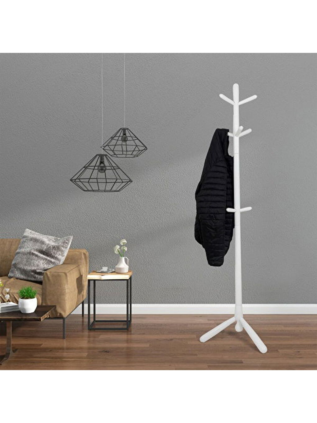 Viva Ayaklı Askılık - Beyaz - 173 cm-1