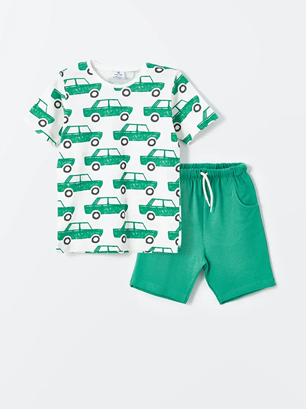 Mor Bisiklet Yaka Baskılı Erkek Bebek Tişört ve Şort 2'li Takım-3