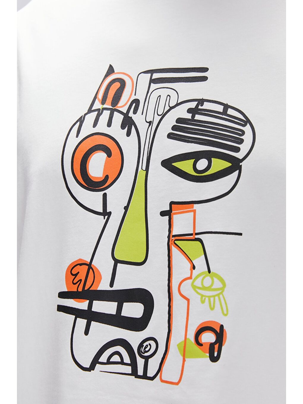 Collis Beyaz Erkek Baskılı Tişört-2