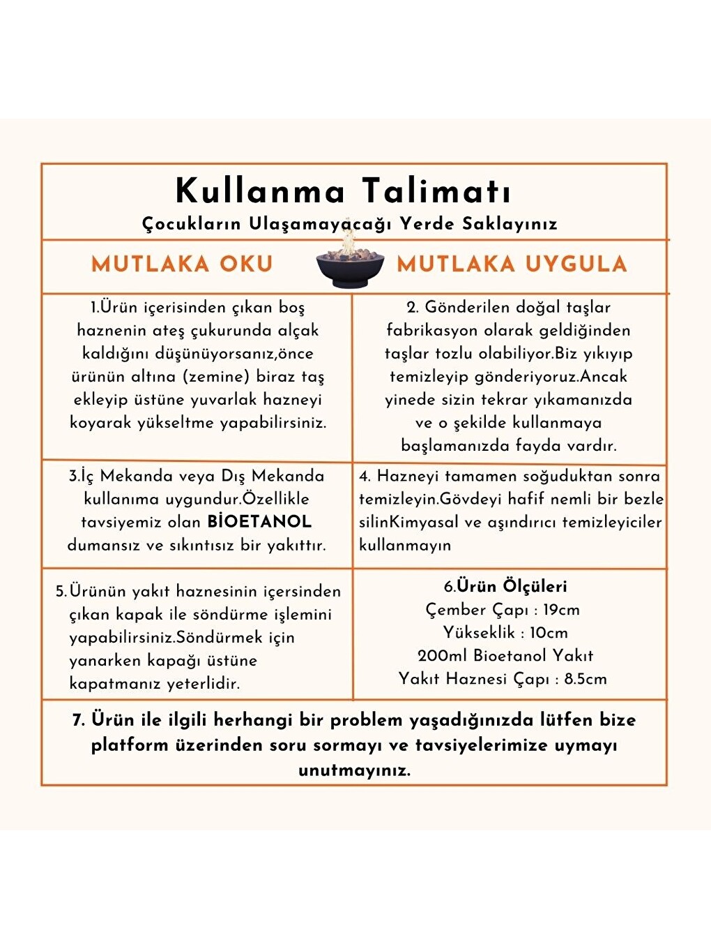 Gri Dumansız Masa Şöminesi Ateş Çukuru (200ml Bioetanol+Hazne)-4
