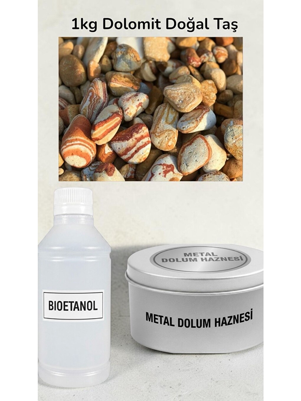 Gri Dumansız Masa Şöminesi Ateş Çukuru (200ml Bioetanol+Hazne)-5