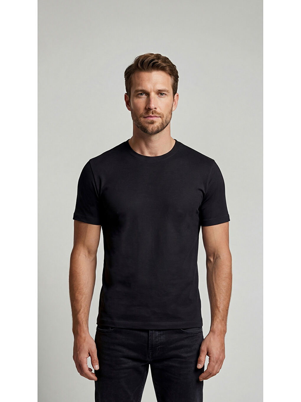 Premium %100 Organik Pamuk 2'li Beyaz-Siyah Basic Slimfit Erkek Tişört-2