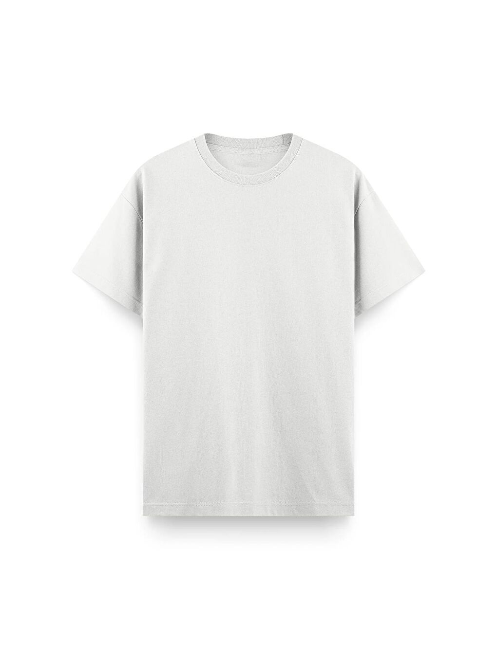 Beyaz Koi Sırt Baskılı Bisiklet Yaka Unisex Tshirt-1