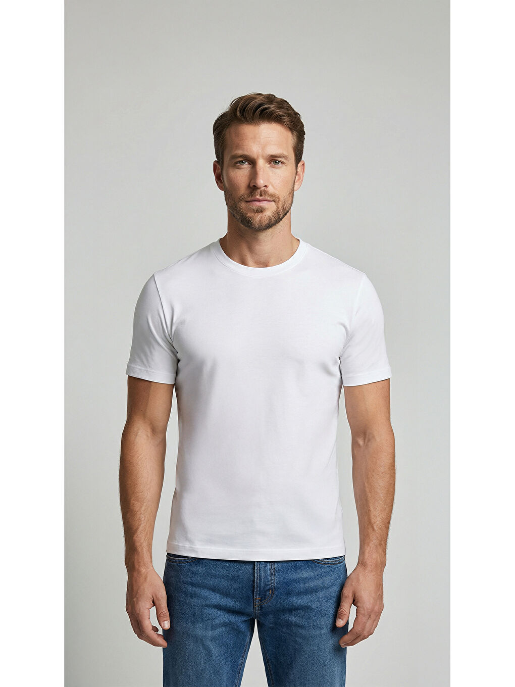 Premium %100 Organik Pamuk 2'li Beyaz-Siyah Basic Slimfit Erkek Tişört-3