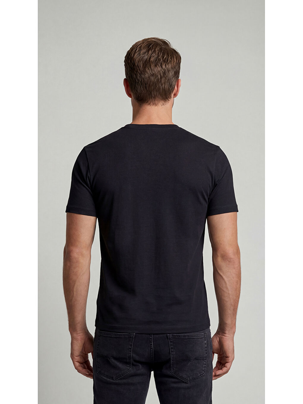 Premium %100 Organik Pamuk 2'li Beyaz-Siyah Basic Slimfit Erkek Tişört-4