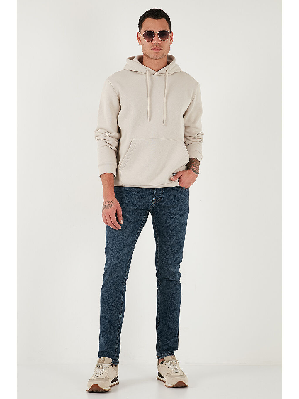 Lacivert Pamuklu Slim Fit Normal Bel Dar Paça Jeans 1124C04NAPOLI