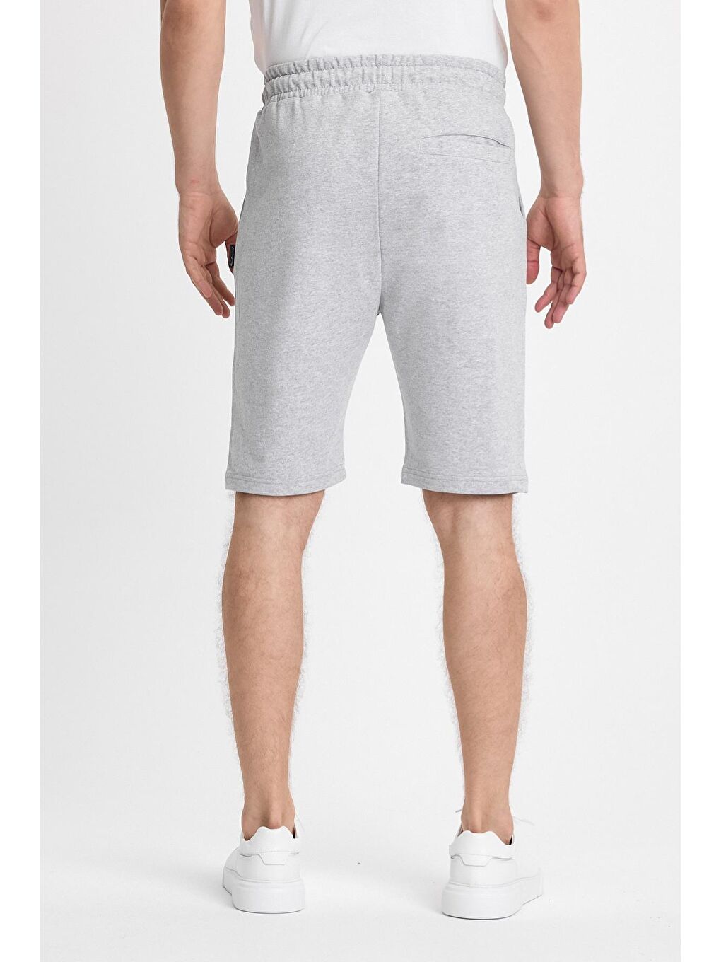 Gri Erkek  Şort - Yan Cepli Beli Lastikli Regular Fit-6