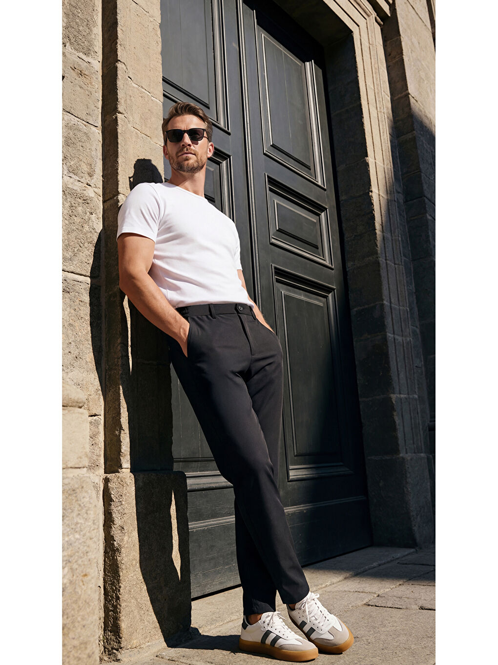 Premium %100 Organik Pamuk Basic Slimfit Beyaz Erkek Tişört-1