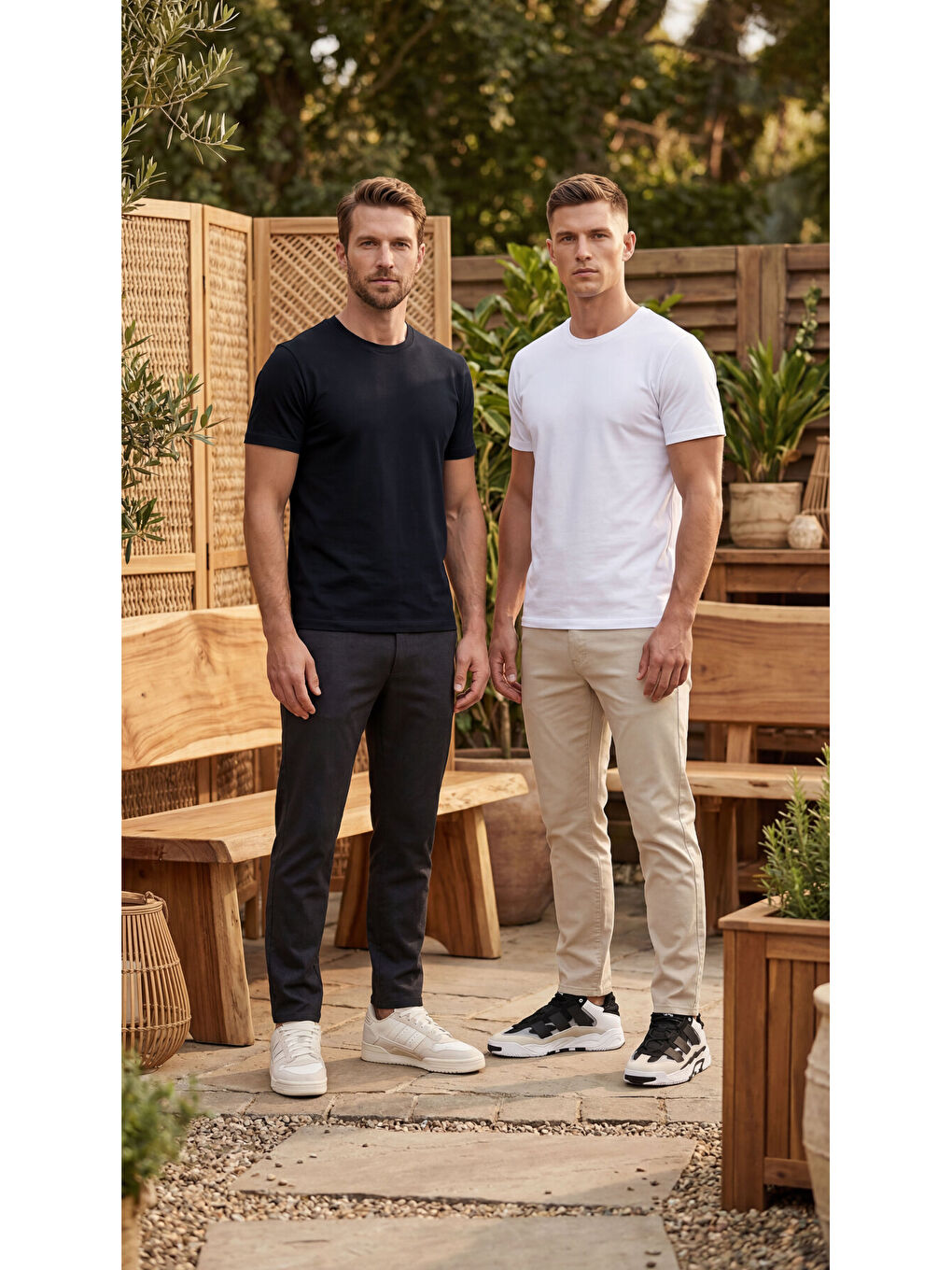 Premium %100 Organik Pamuk Basic Slimfit Beyaz Erkek Tişört-7