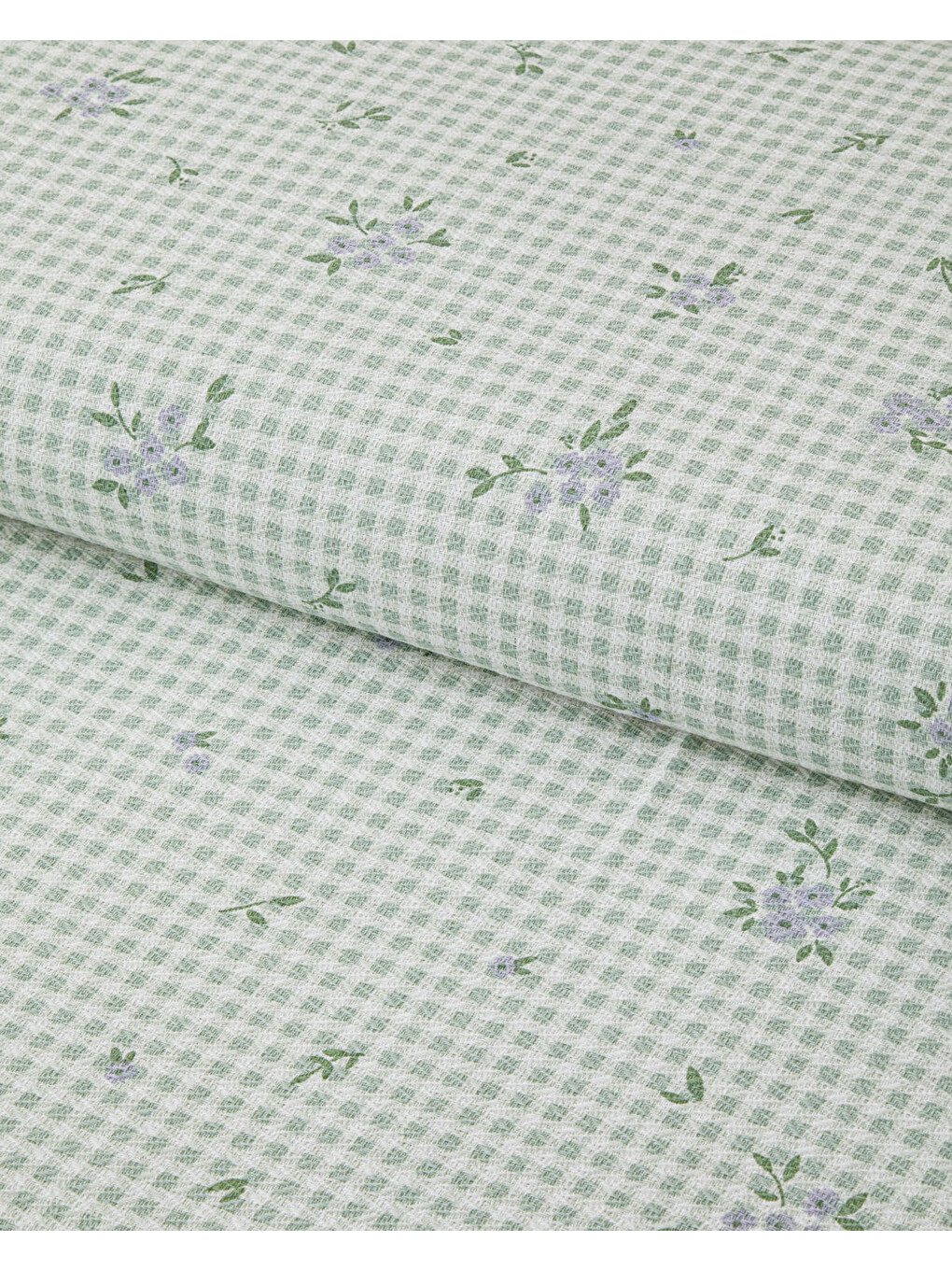 Floral Breeze Baskılı Pamuklu Çift Kişilik Pike 200x220 Cm Yeşil-2