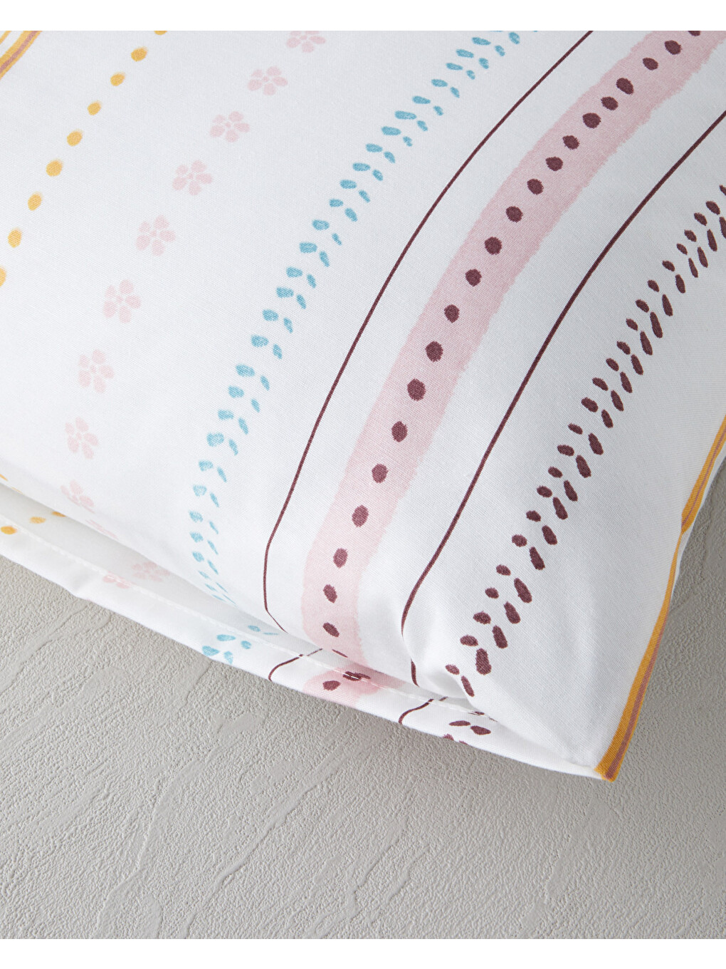 Sweet Stripes Kolay Ütülenir 2'li Yastık Kılıfı 50x70 Cm Pembe-2