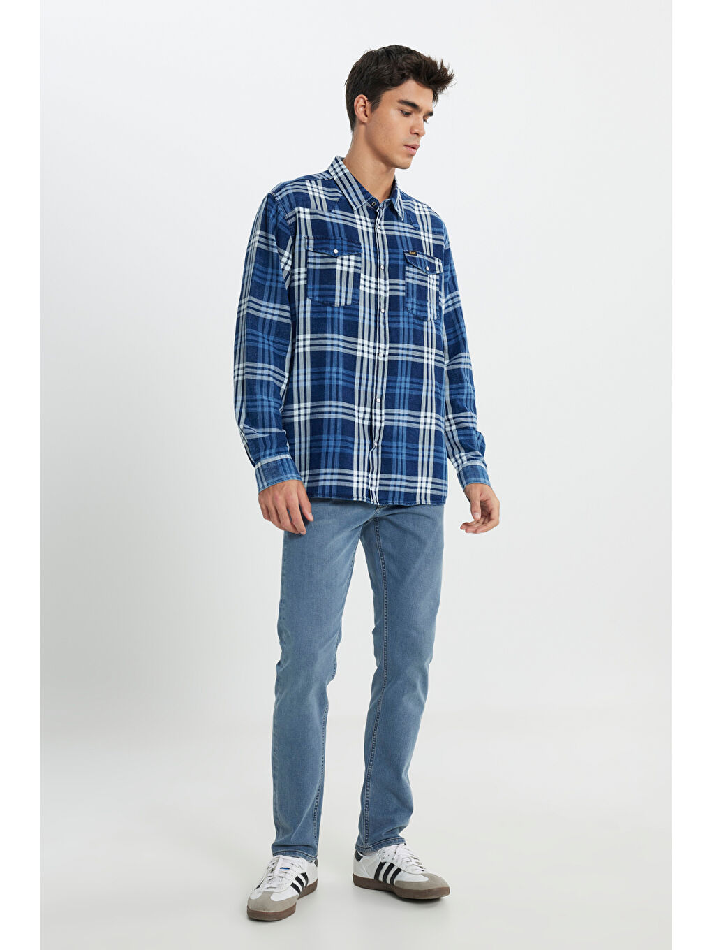 İndigo Loose Fit Rahat Kesim Lacivert Gömlek-2