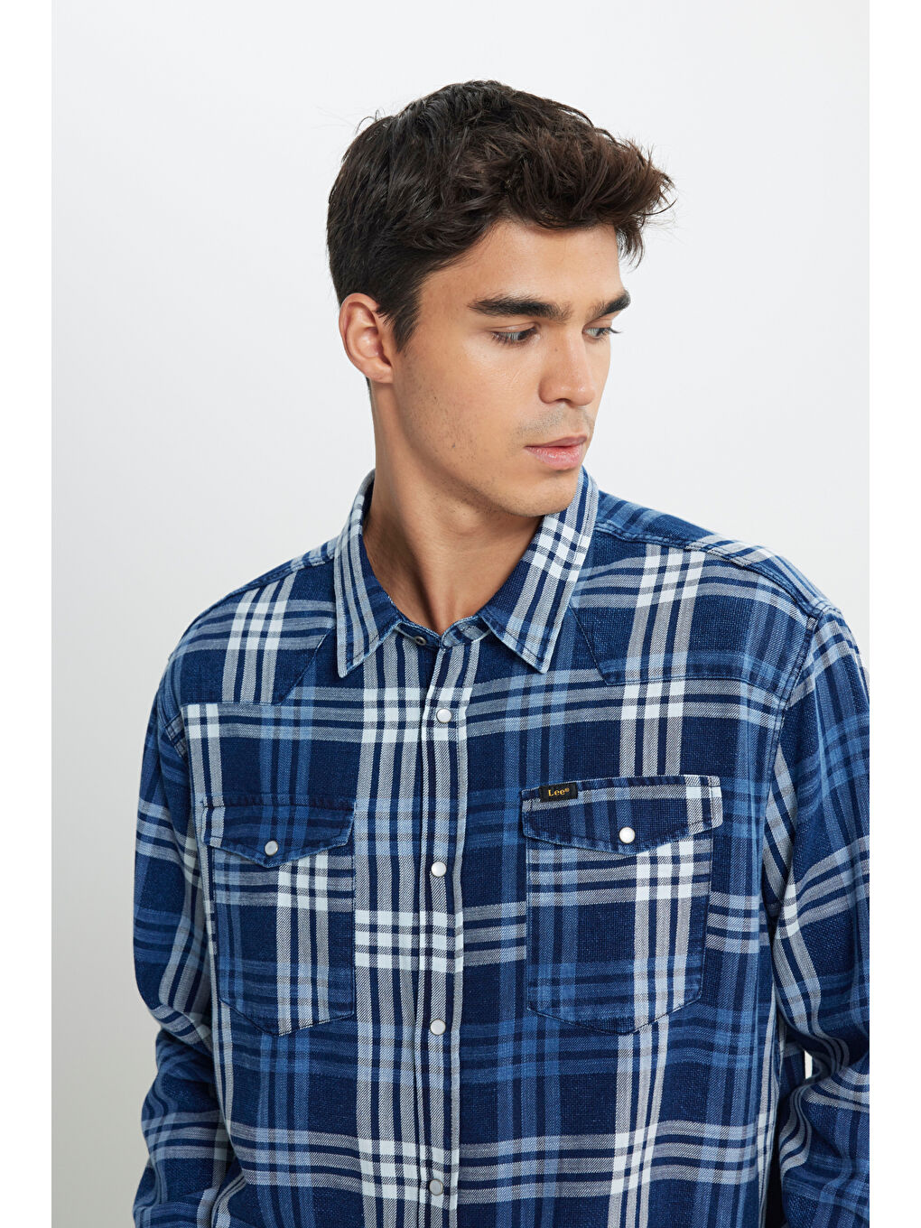 İndigo Loose Fit Rahat Kesim Lacivert Gömlek-3