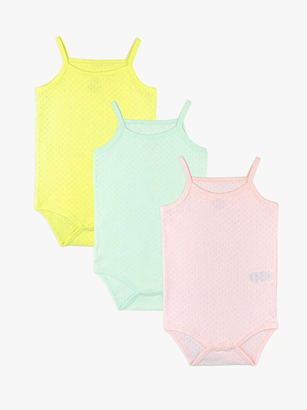 Pembe Kare Yaka Pamuklu Kız Bebek Jakarlı Çıtçıtlı Body 3'lü