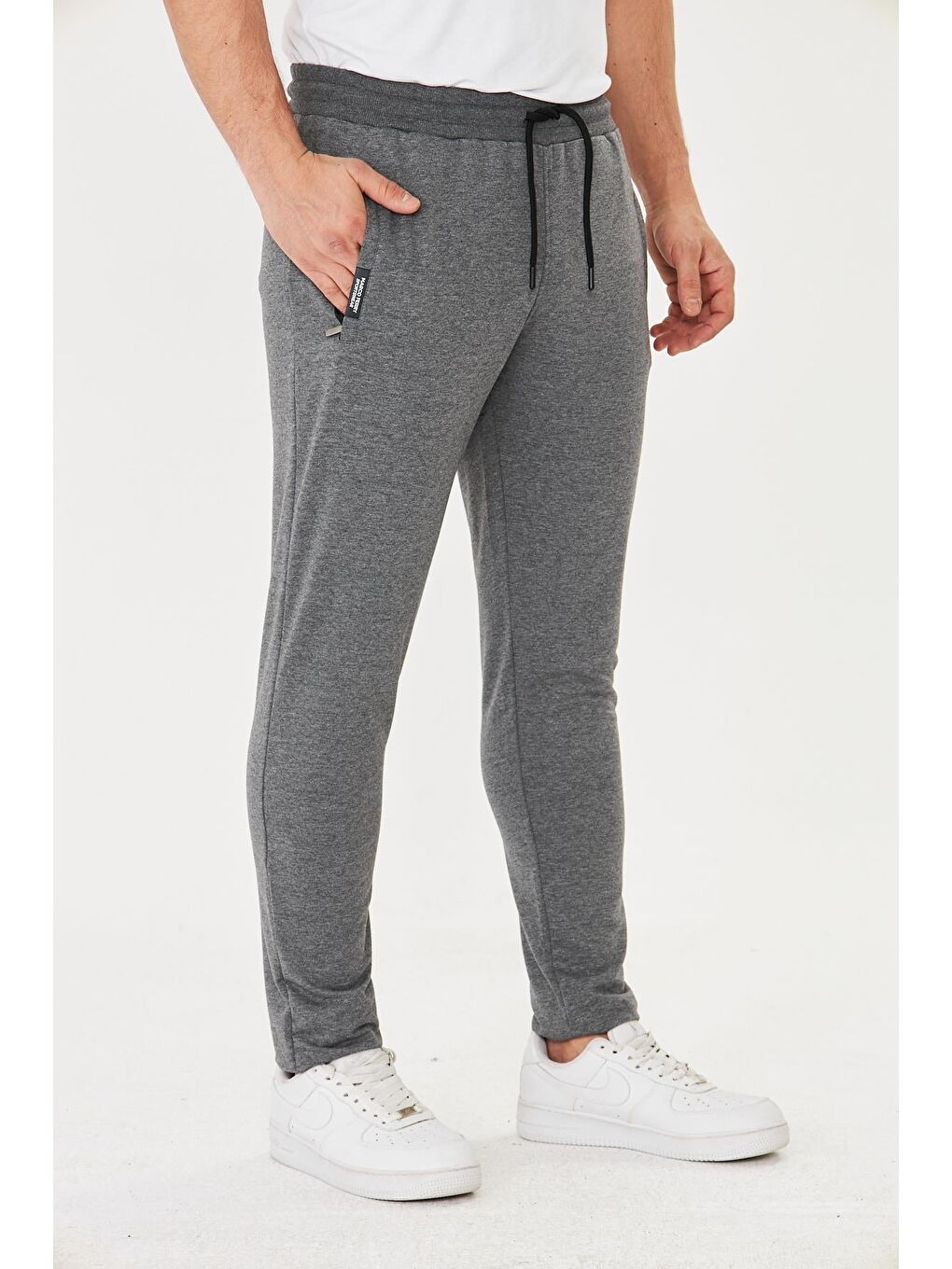 Erkek Pamuklu Fermuarlı Cepli Eşofman Altı Antrasit M. 5431-A-4