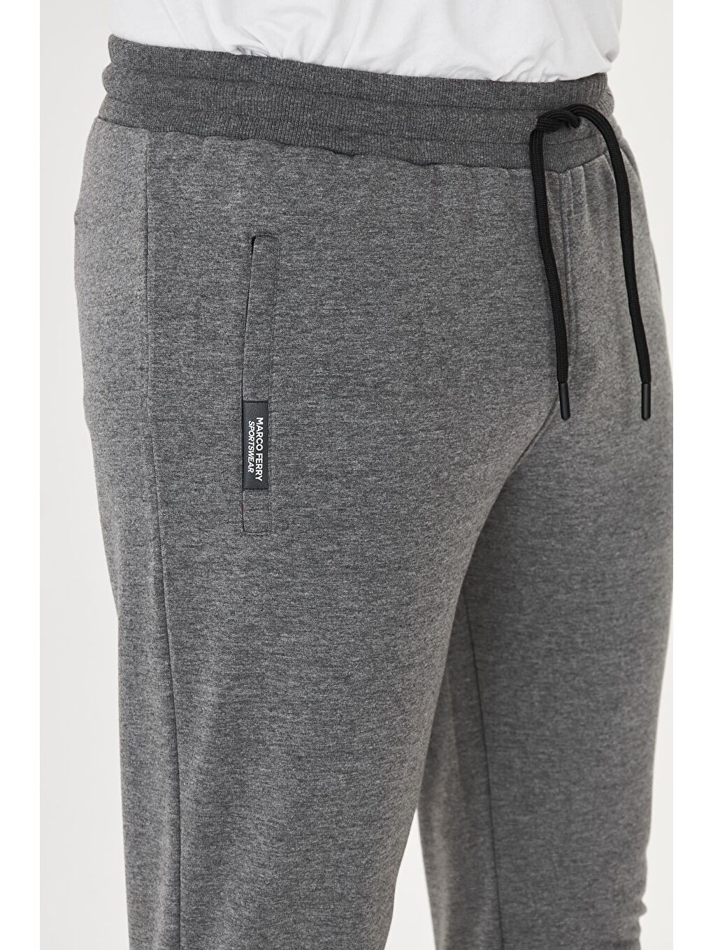 Erkek Pamuklu Fermuarlı Cepli Eşofman Altı Antrasit M. 5431-A-5