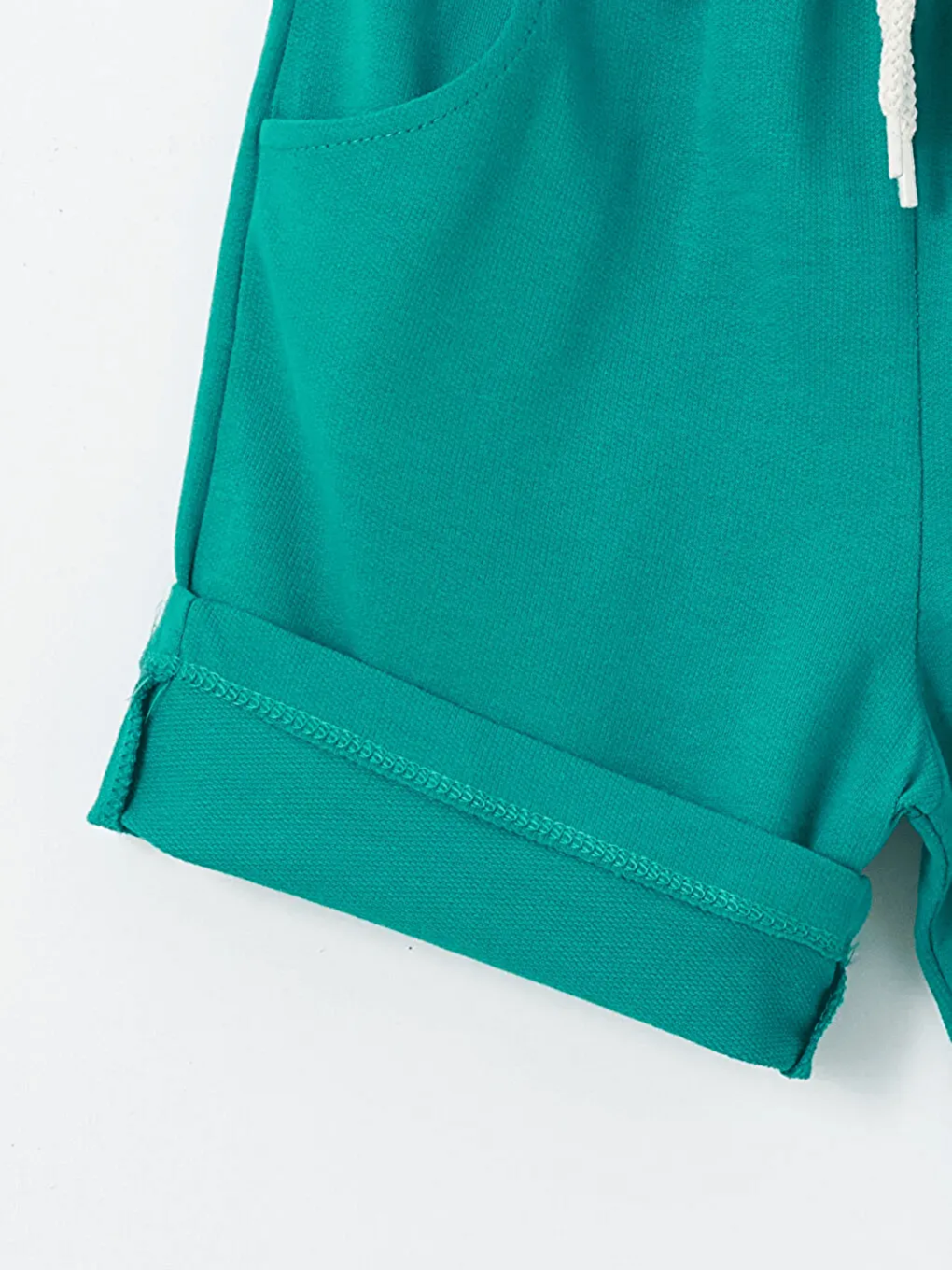 Yeşil Bisiklet Yaka Baskılı Erkek Bebek Tişört ve Şort 2'li Takım-5