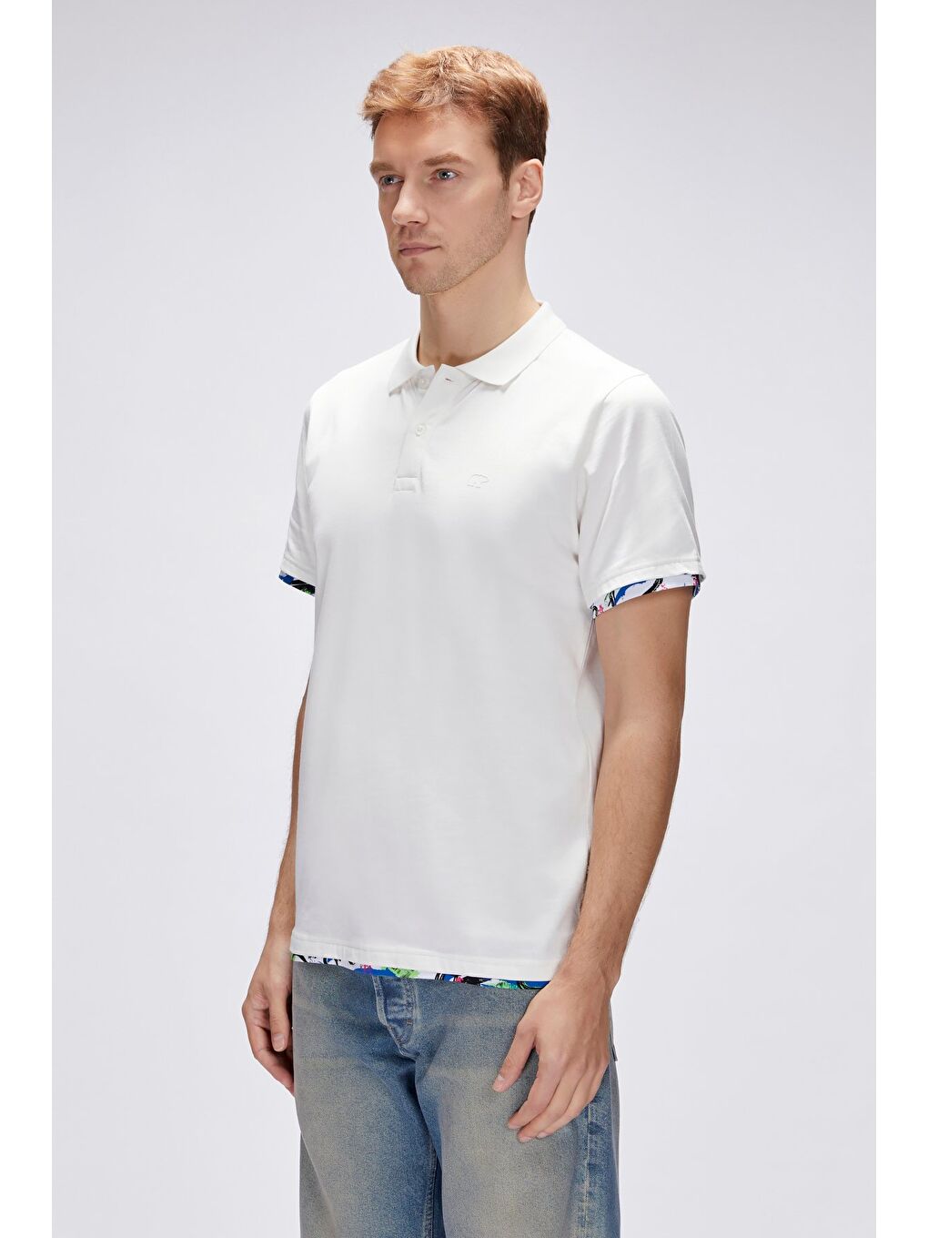 Bad Bear Rubin Beyaz Polo Yaka Erkek Tişört - 1