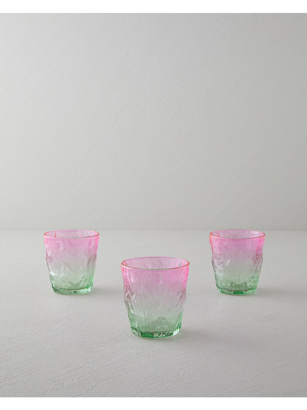Minty Cam 3'lü Bardak 240 Ml Pembe - Yeşil