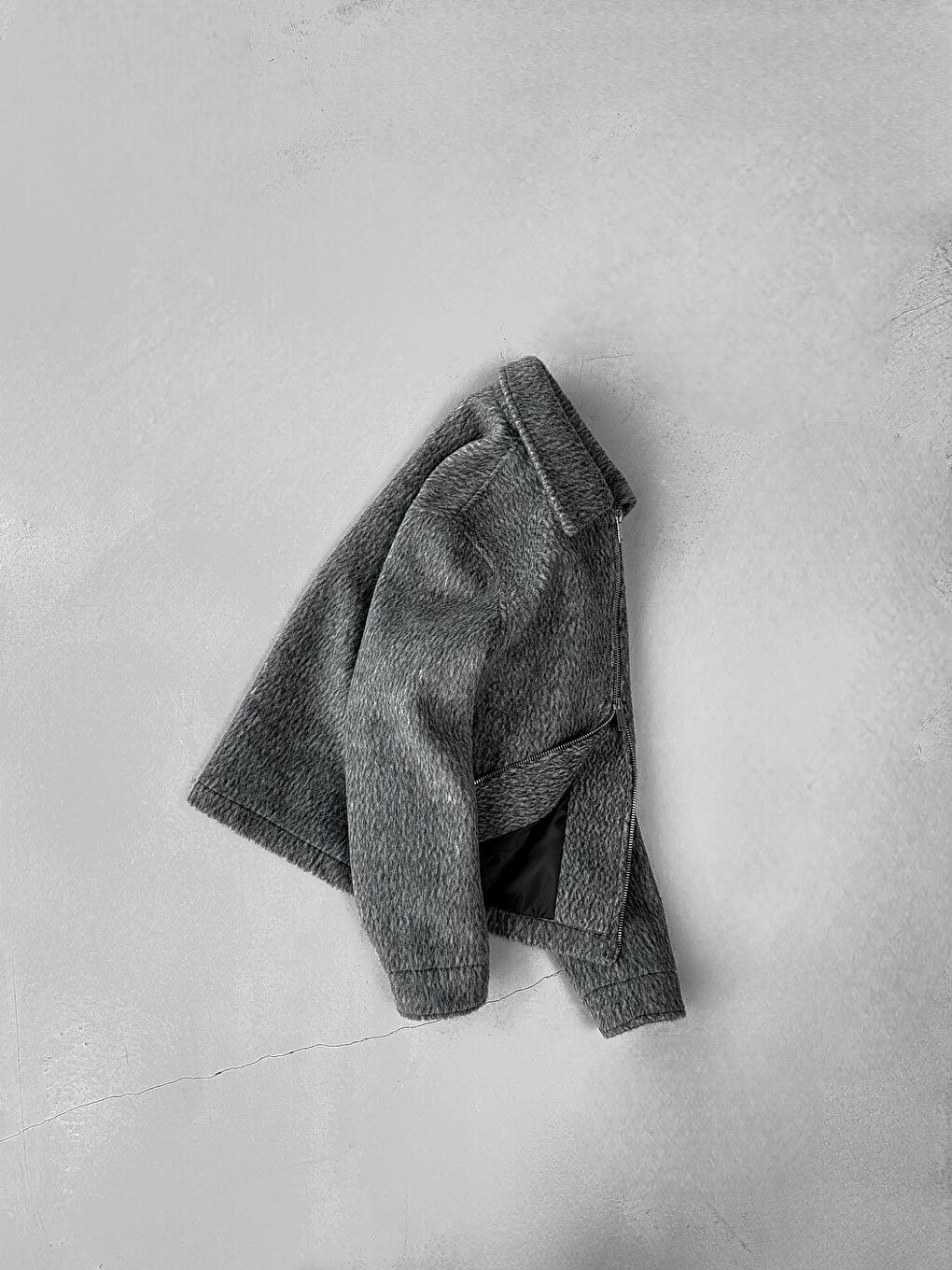 Erkek Alpaka Yün Şişme Mont Siyah-4