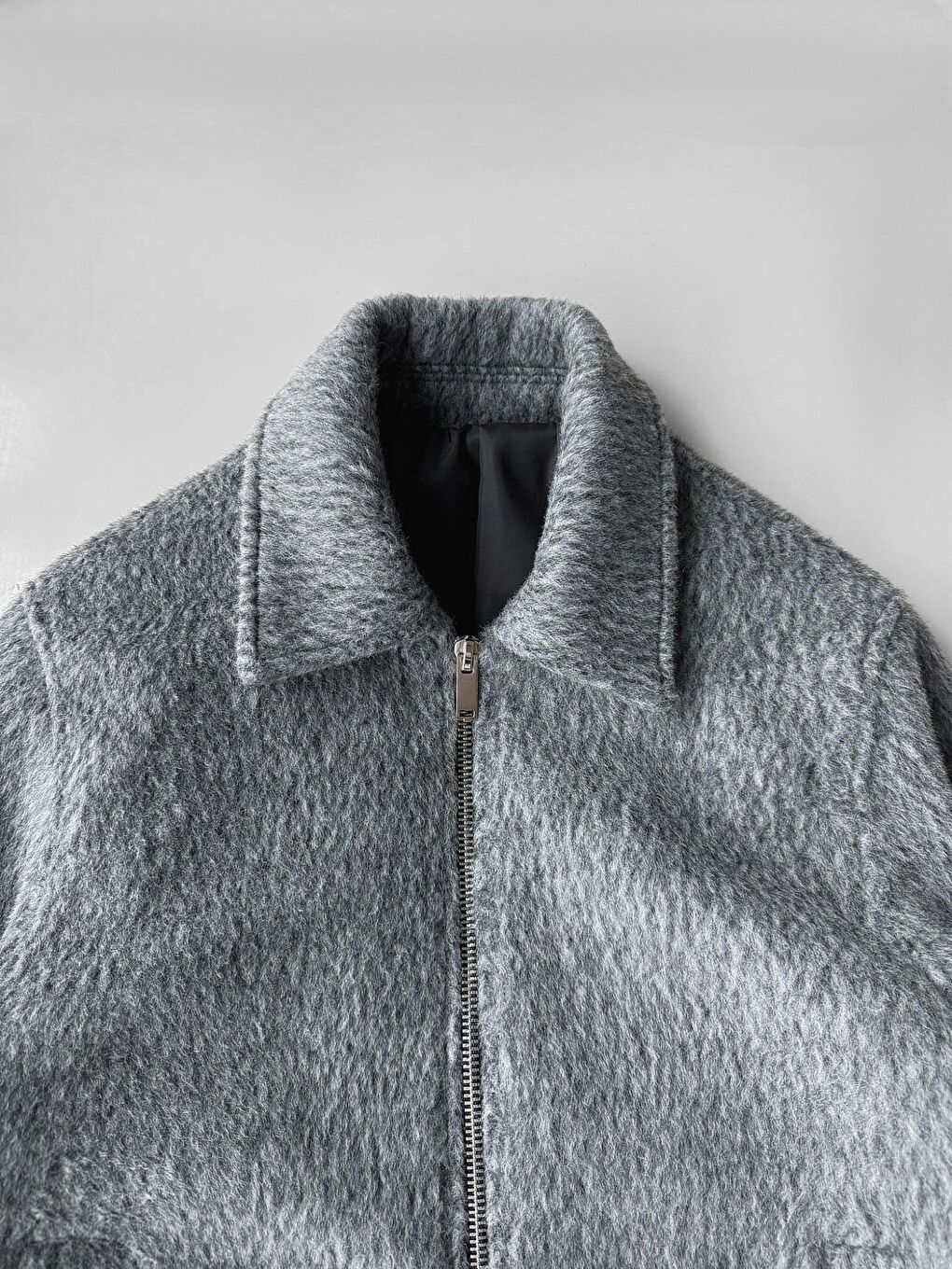 Erkek Alpaka Yün Şişme Mont Siyah-5