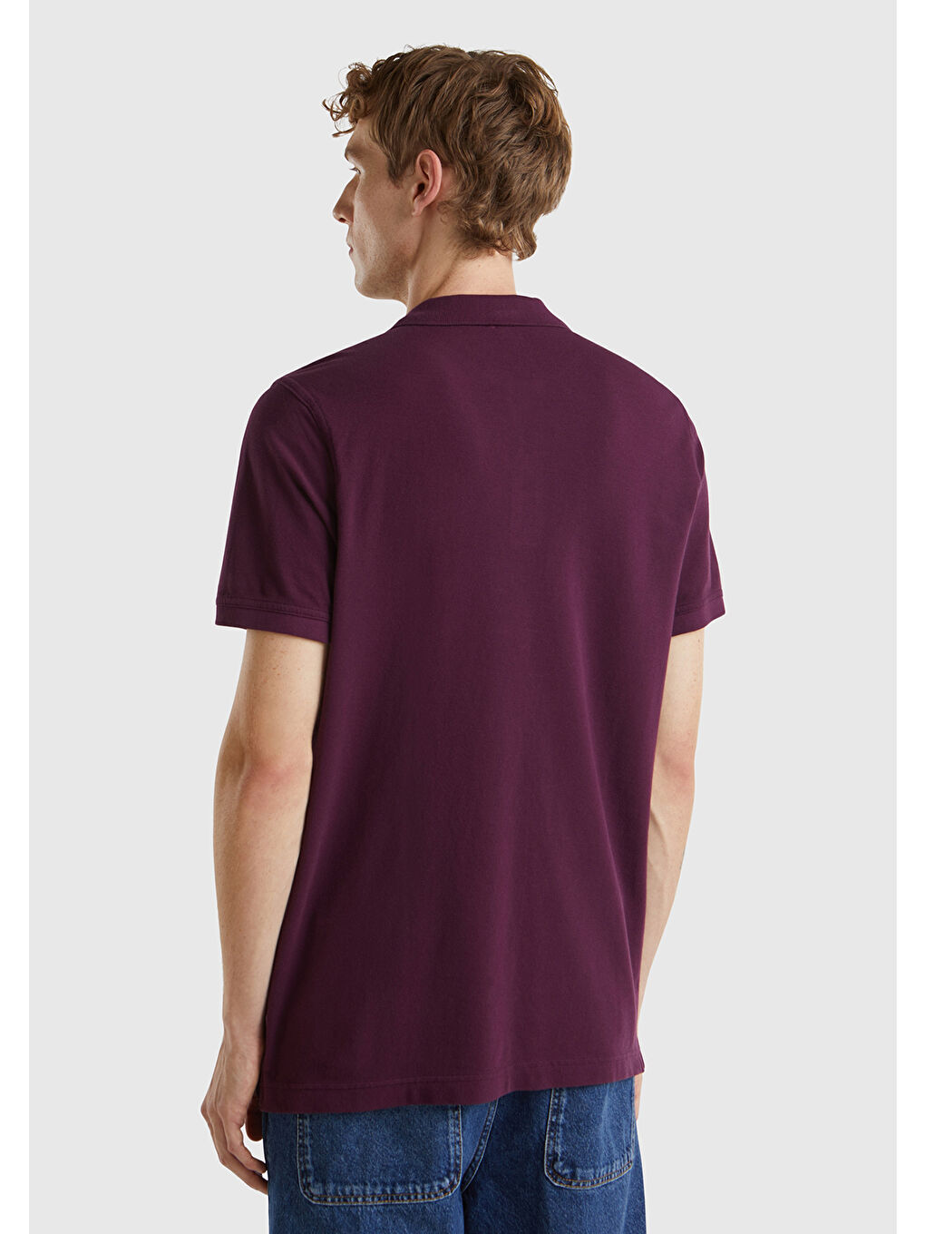 Erkek Mor Regular Fit Kısa Kollu Polo Tişört-4