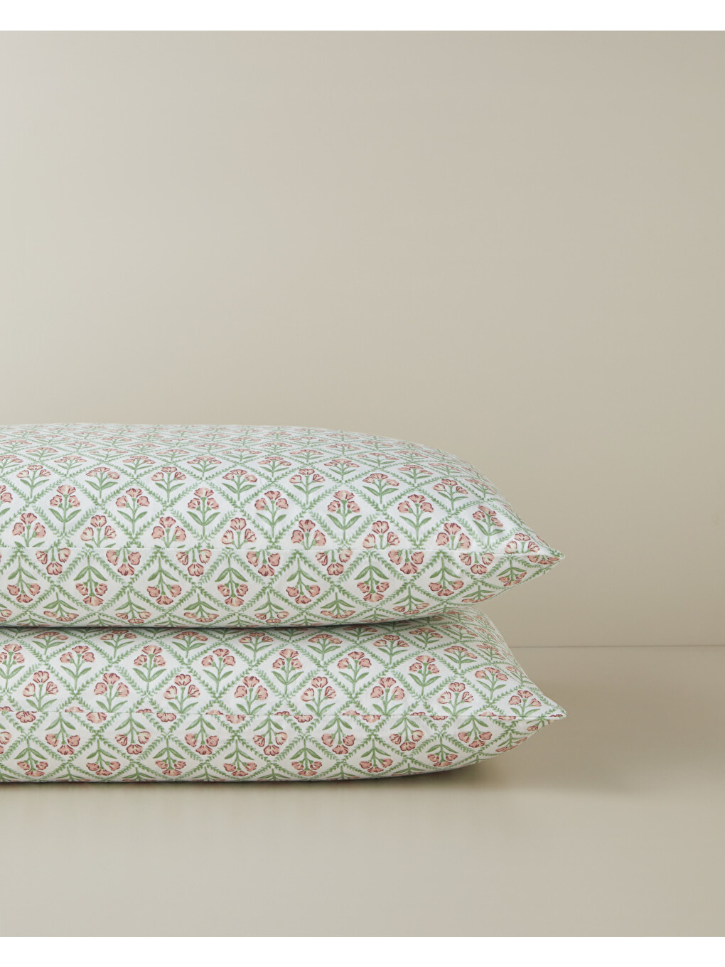 Bloom Crest Kolay Ütülenir 2'li Yastık Kılıfı 50x70 Cm Yeşil-1