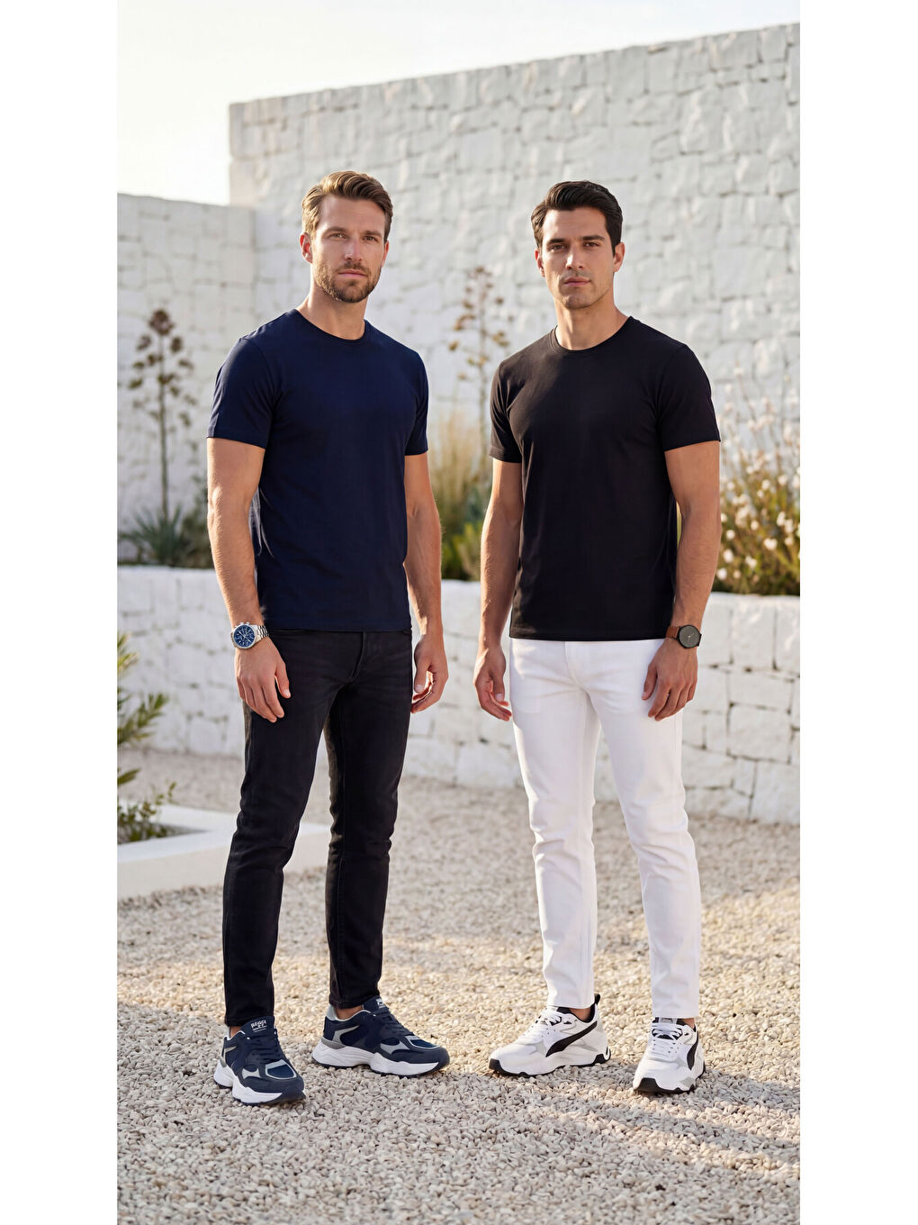 Premium %100 Organik Pamuk Basic Slimfit Lacivert Erkek Tişört-7