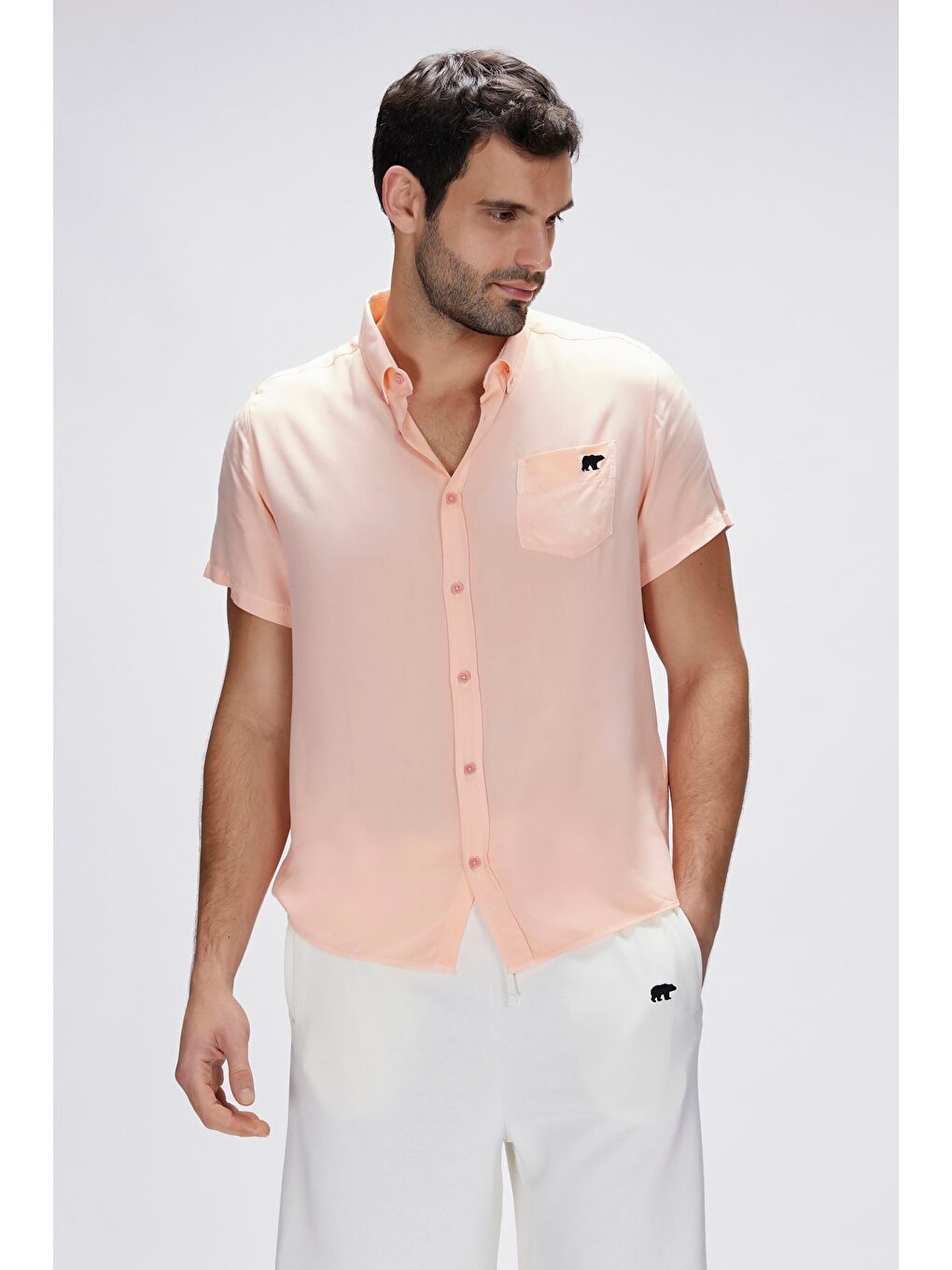 Bad Bear Frank Pembe Erkek Basic Kısa Kollu Gömlek - 1