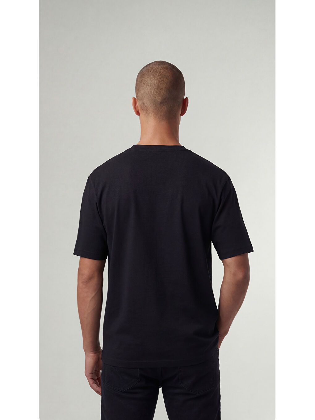 %100 Organik Pamuk Düz Oversize Siyah Erkek Tişört-6