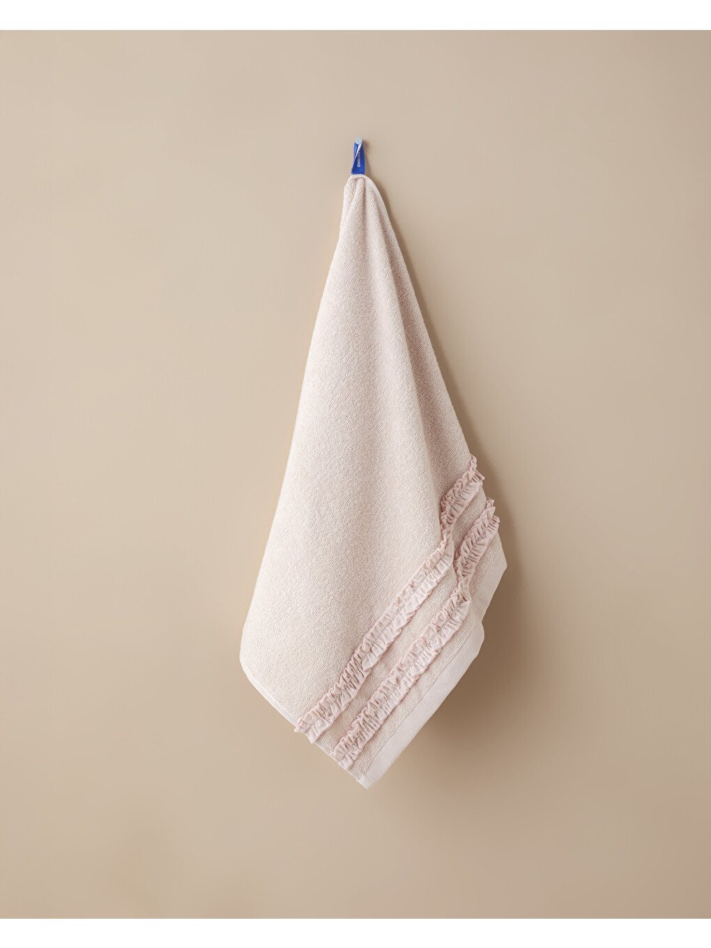Pembe Soft Ruffle Pamuk Yüz Havlusu 50x80 Cm Pudra