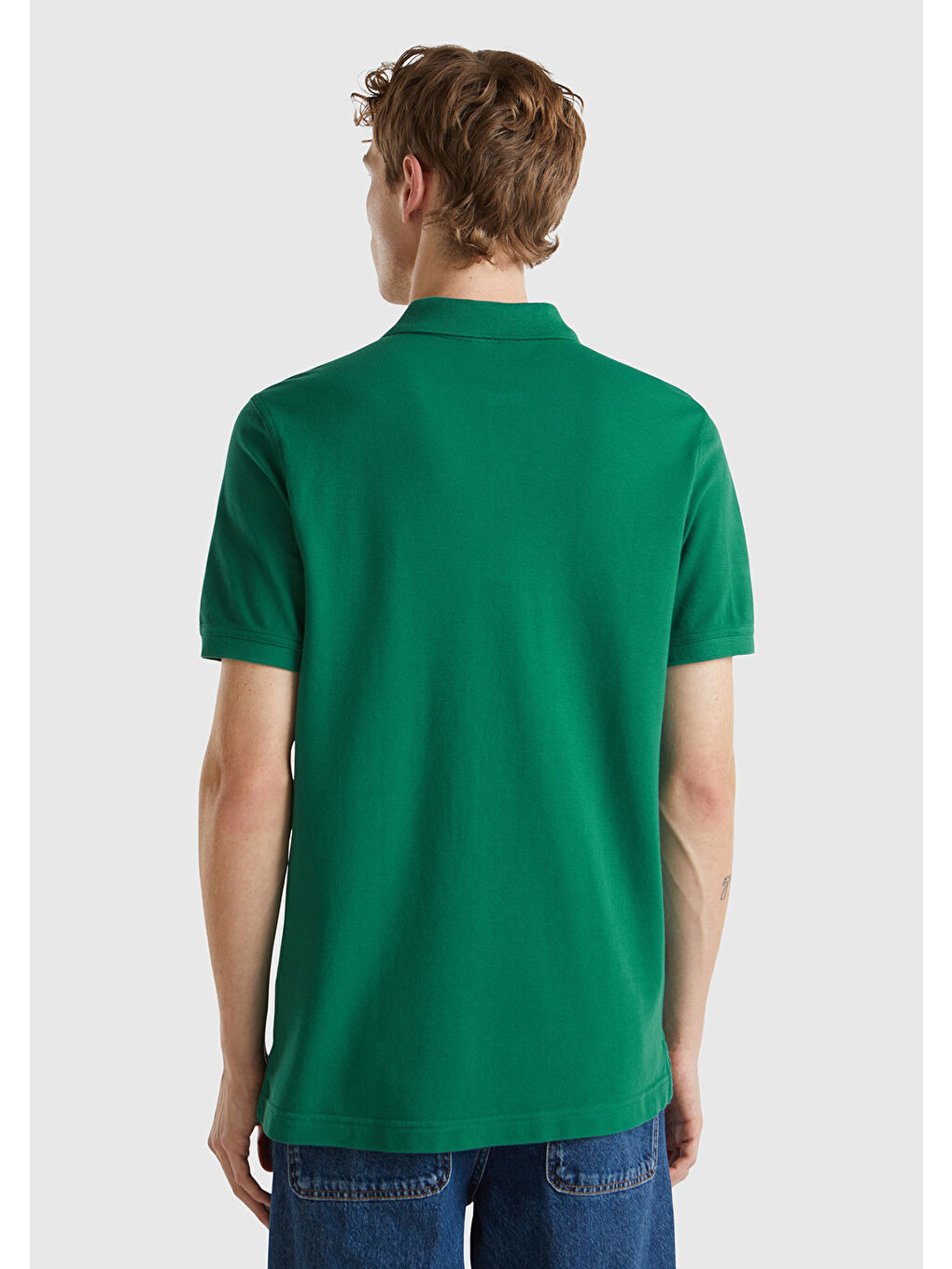 United Colors Of Benetton Erkek Yeşil Regular Fit Kısa Kollu Polo T-Shirt - 1