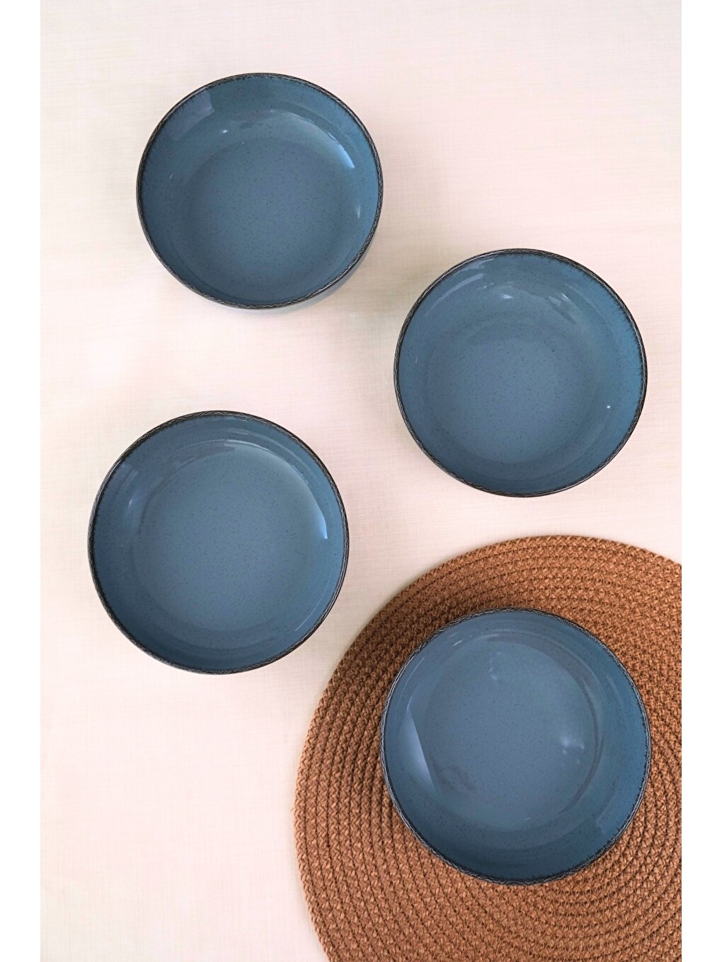 Beyaz Moderna Çorba Kasesi Mavi 4 Parça 15cm MOD15KSS4730P01-2