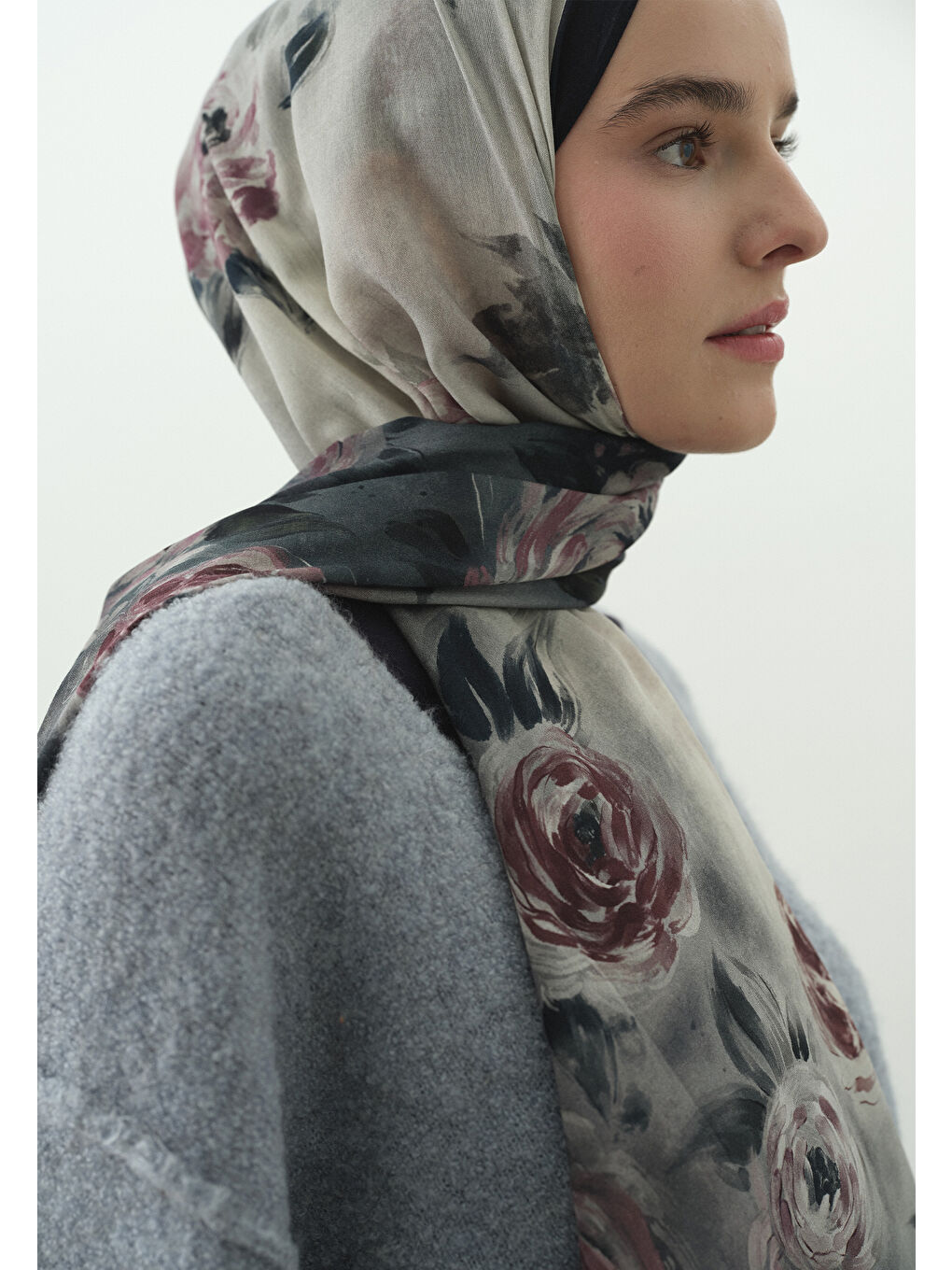 Mavi MARIELLE DESENLİ PAMUK VİSKON ŞAL GECE MAVİSİ-3