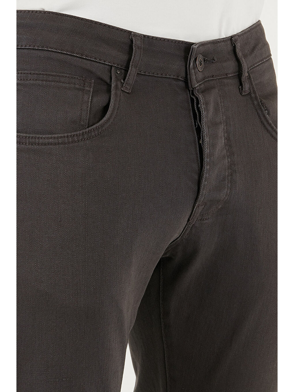 Gri Streç Pamuklu Slim Fit Normal Bel Dar Paça Jeans 1115C24NAPOLI-5