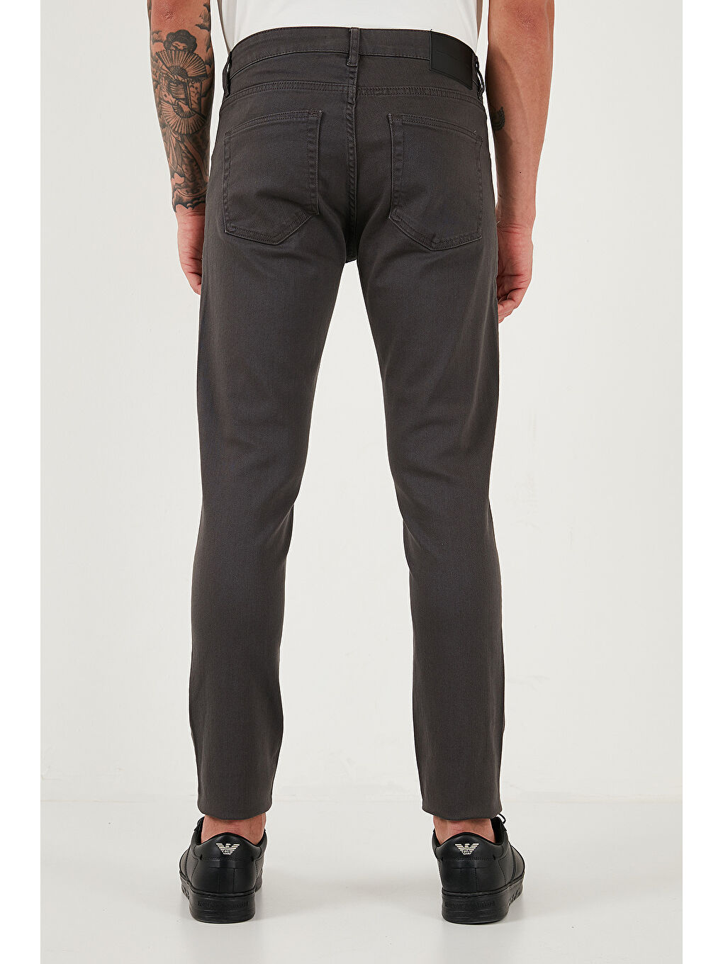 Gri Streç Pamuklu Slim Fit Normal Bel Dar Paça Jeans 1115C24NAPOLI-6