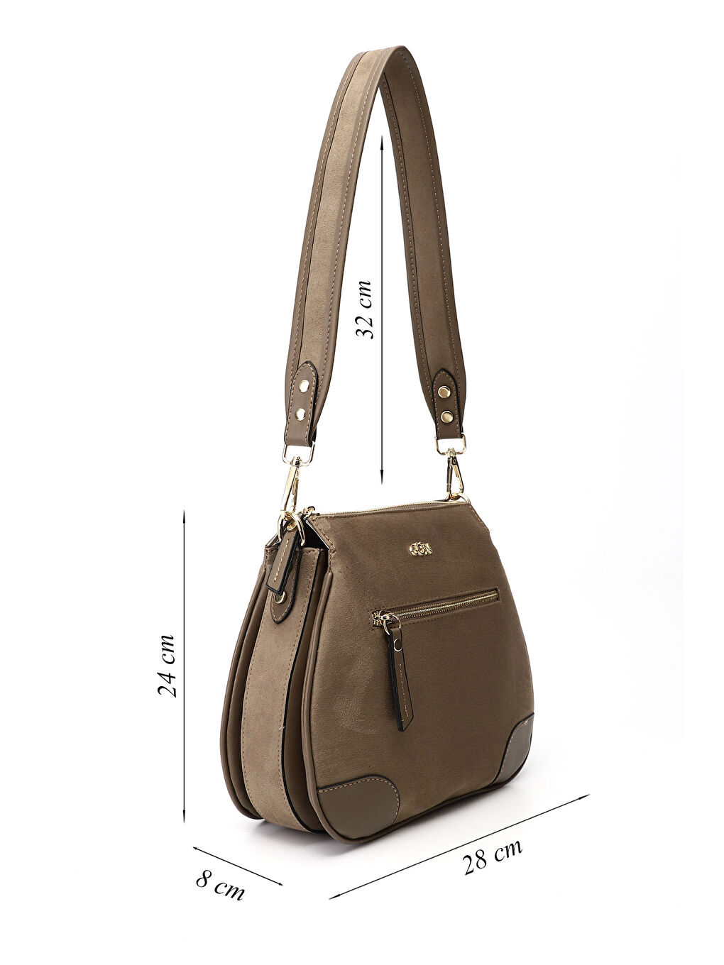 Kahverengi Kadın AÇIK VİZON Uzun Askılı Omuz Çantası-1