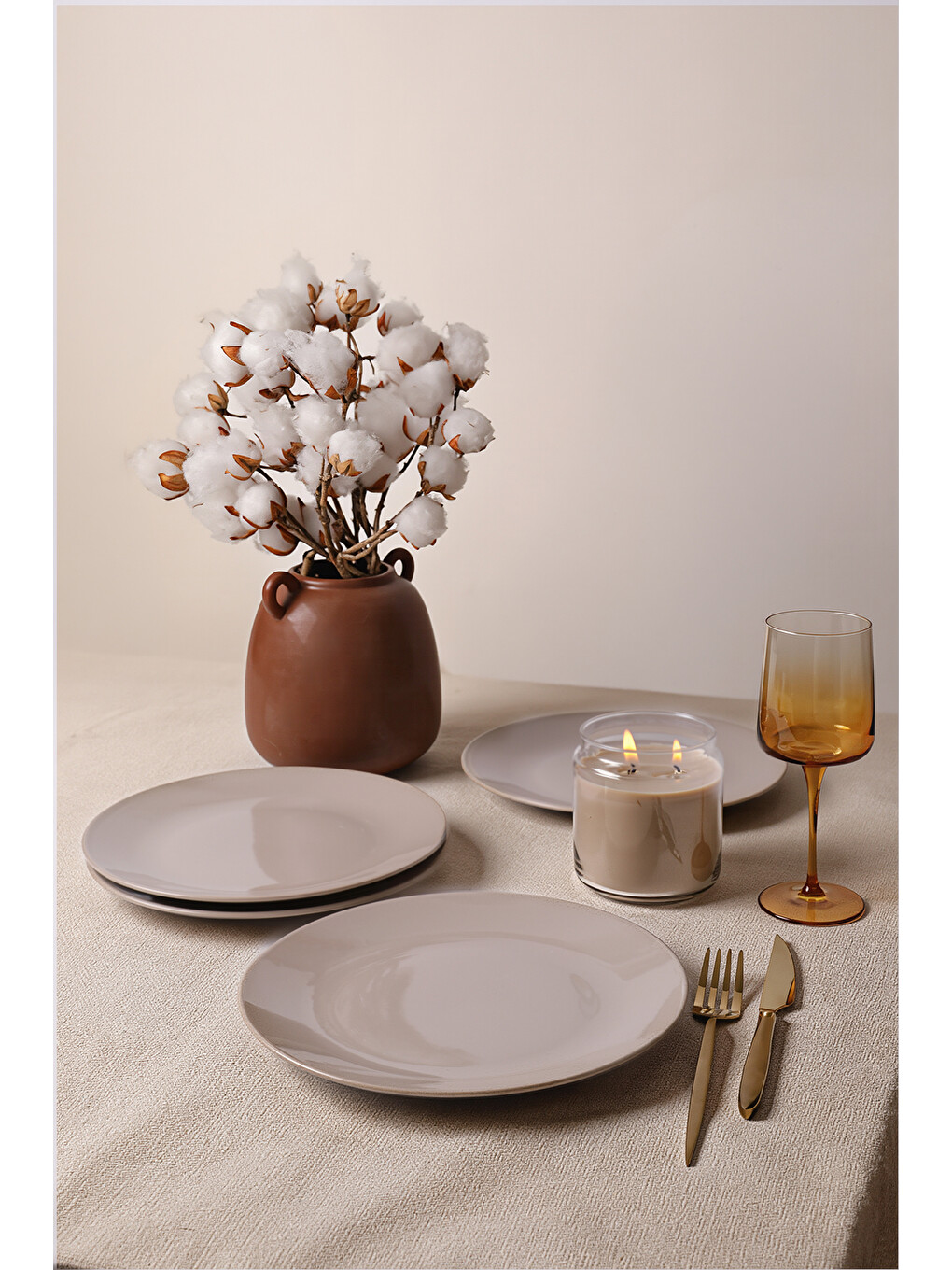 Kahverengi Taupe Ege Servis Tabağı 26 Cm 4 Adet-1